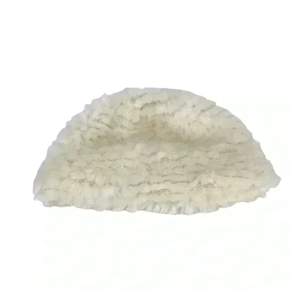 VINTAGE HAT HANSEN FAUX FUR WHITE WINTER MADE IN THE USA ADJUSTABLE CAP